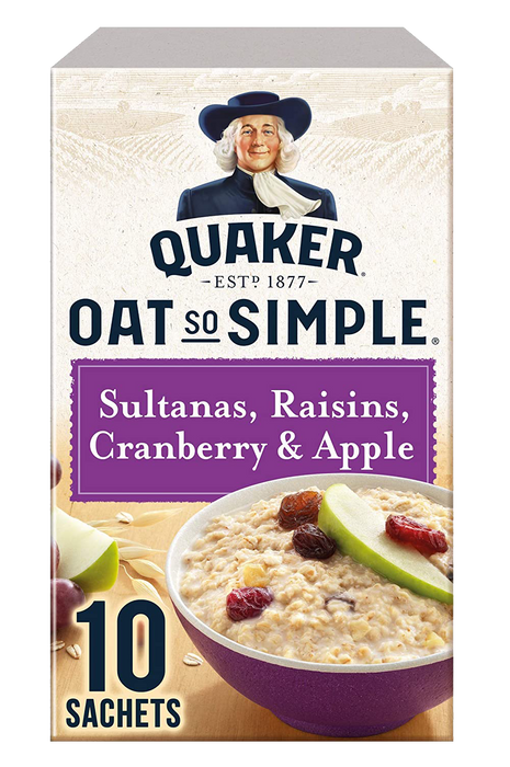 Quaker So Simple Sultanas, Raisins, Cranberry & Apple Oats , 385 gr