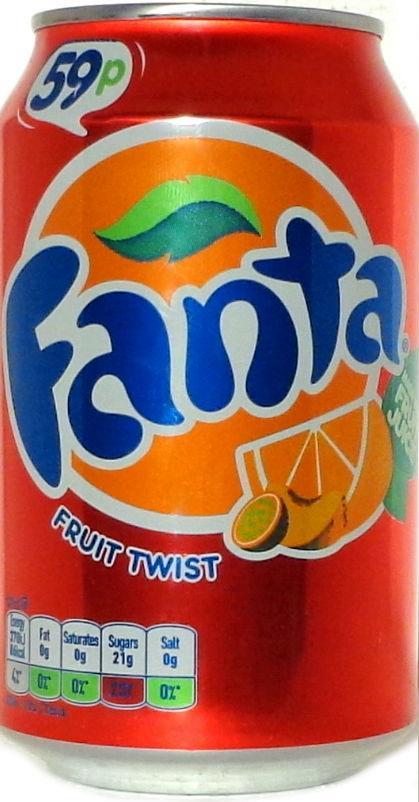 Fanta Fruit Twist Flavored Soda Can, 330 ml