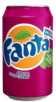 Fanta Apple & Sour Cherry Soda Can with Fruit Juice, Special Edition, 330 ml