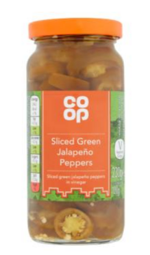 Co-op Sliced Green Jalapeno Peppers, 230 gr