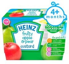 Heinz Custard, Fruity Apple & Pear, 4 x 100 gr