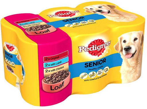 Pedigree Senior Dog Tins Meat Selection in Loaf, Variety Pack, 6 x 400 gr