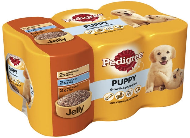 Pedigree Puppy Growth & Protection Dog Food Variety Pack, 100% Complete Nutrition, 6 x 400 gr