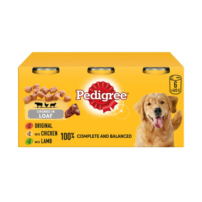 Pedigree Chunks In Loaf Wet Dog Food, 6 x 400 gr