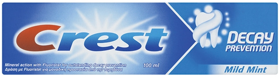 Crest Decay Prevention Toothpaste, Mild Mint, 100 ml