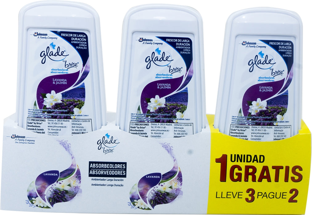 Glade Airfreshener Gel 3-Pack, Lavender, 3 x 150 gr