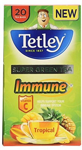 Tetley Super Green Tea Bags, Tropical, 20 ct