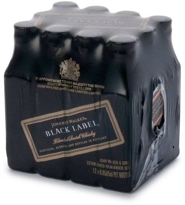 Johnnie Walker Black Label Whisky Mini's 12-Pack, 12 x 50 ml
