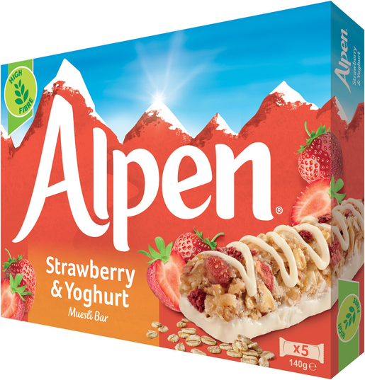 Alpen Strawberry Yoghurt Cereal Bars , 5 ct