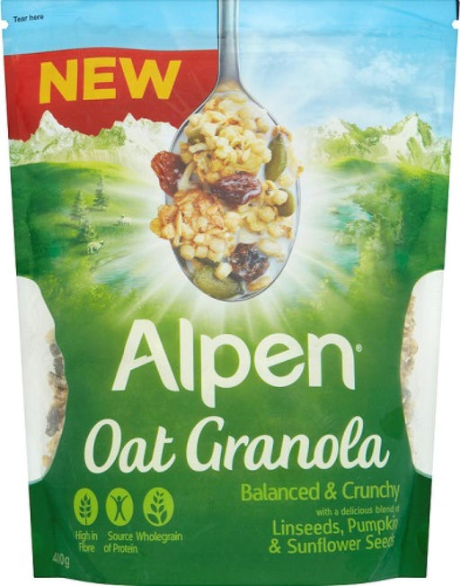 Alpen Oat Granola, Linseeds Pumpkin & Sunflower Seeds, 400 gr