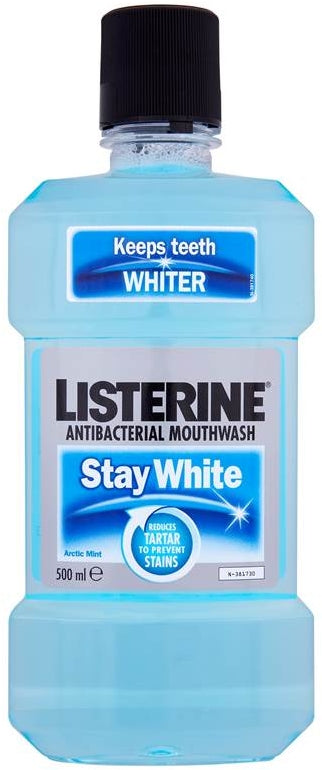 Listerine Stay White Antibacterial Mouthwash, 500 ml