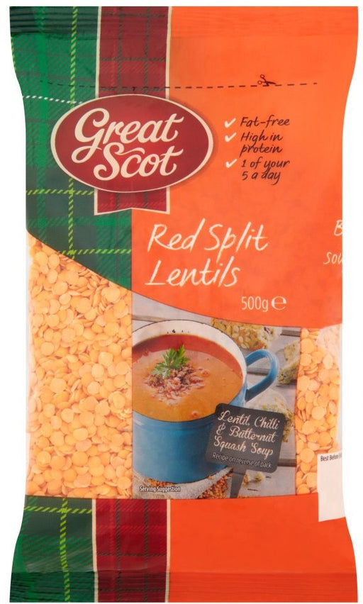 Great Scot Red Split Lentils, 500 gr