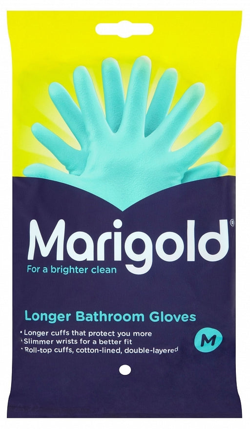 Marigold Longer Bathroom Gloves, Medium, 2 pcs