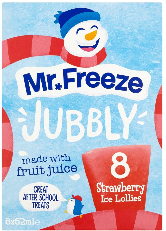 Mr Freeze Jubbly Strawberry Ice Lollies, 8 x 62 ml