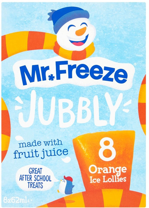 Mr Freeze Jubbly Orange Ice Lollies, 8 x 62 ml