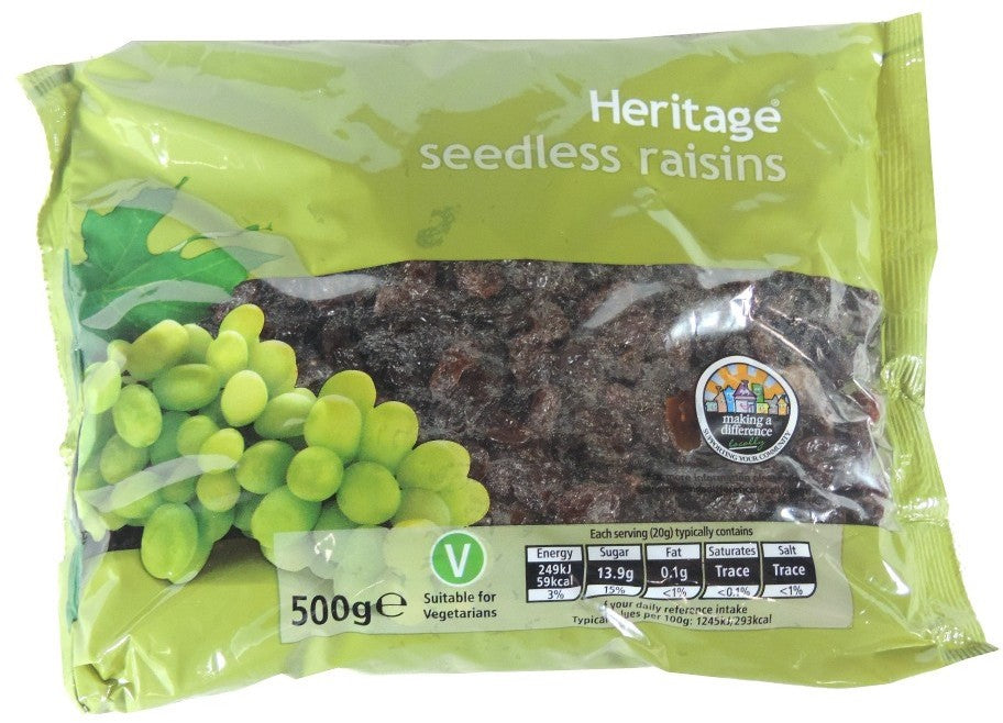 Heritage Seedless Raisins, 500 gr