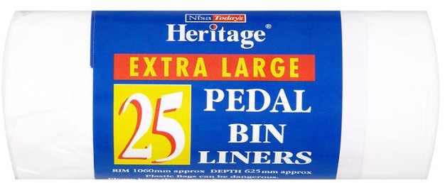 Heritage Pedal Bin Liners, Extra Large, 25 ct