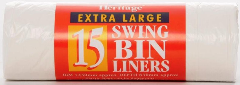 Heritage Swing Bin Liners, Extra Large, 15 ct