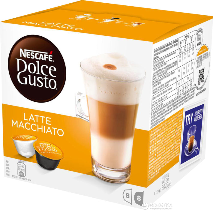 Nescafe Dolce Gusto Latte Machiato Coffee Capsules, 16 ct