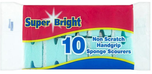 Super Bright Non Scratch Handgrip Sponge Scourers Value Pack, 10 ct