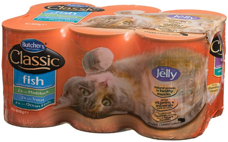 Butcher's Cat Food Classic Fish in Jelly, Variety Pack, 6 x 400 gr