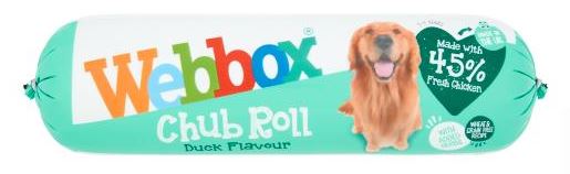 Webbox Chub Roll For Dogs, Duck Flavor, 720 gr