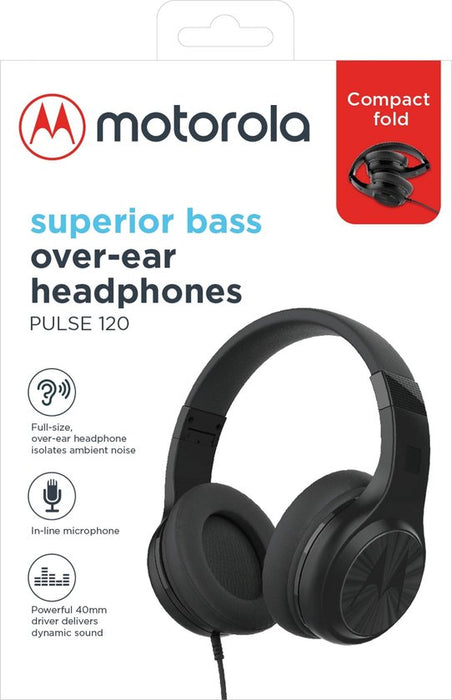 Motorola Over-Ear Headphones Comfort Fit, Enhanced Bass Pulse 120, 1 pc