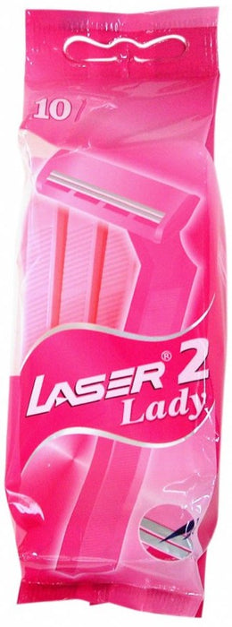 Laser 2 Lady Disposable Twin Blades Razor, 10 ct