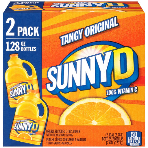 Sunny D Tangy Original Orange Citrus Punch Jugs 2-Pack, 2 x 128 oz