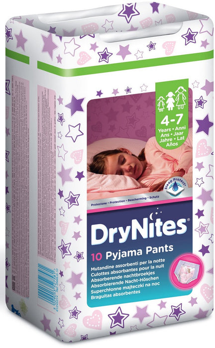 Huggies Drynites Pyjama Pants for Girls, 4-7 years, 17 - 30 kg, 10 ct