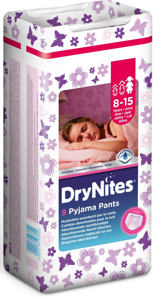 Huggies Drynites Pyjama Pants for Girls, 8-15 years, 27-57 kg, 9 ct