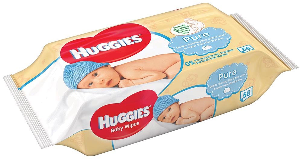 Huggies Baby Wipes, Pure Gentle, 56 ct