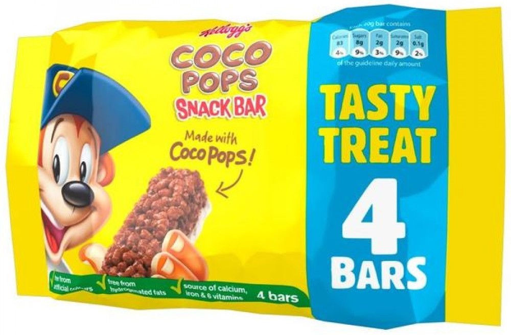 Kellogg's Coco Pops Snack Bar 4-Pack, 