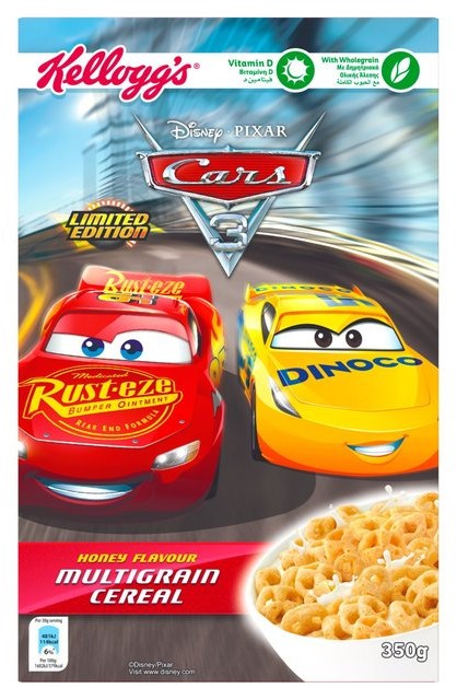 Kellogg's Limited Edition Disney Cars 3 Multi Grain Cereal with Honey, 350 gr