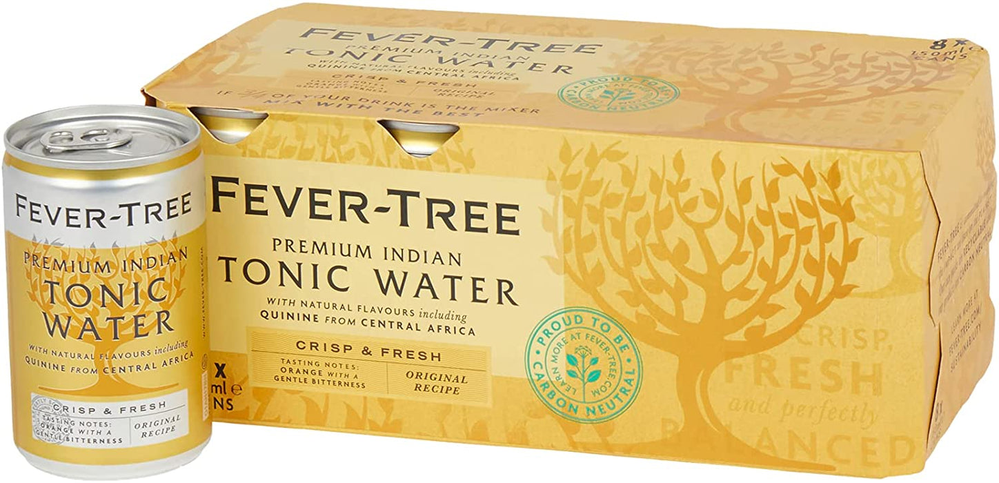 Fever Tree Indian Tonic Water Cans, 8-Pack, 8 x 150 ml