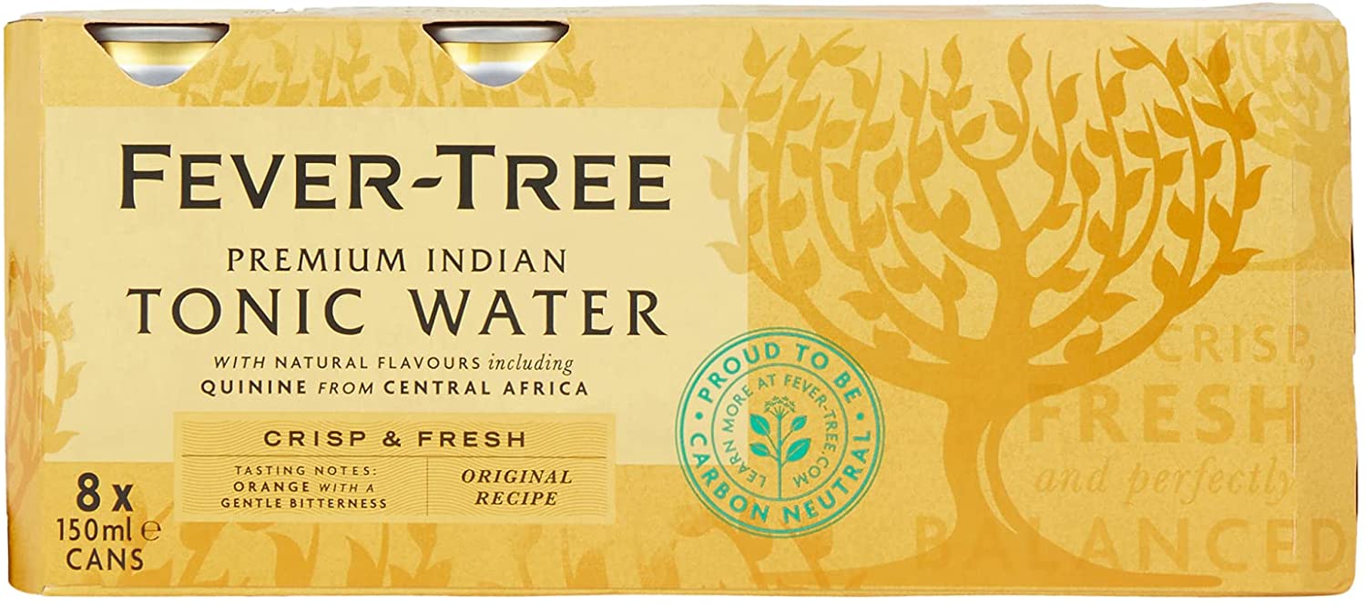 Fever Tree Indian Tonic Water Cans, 8-Pack, 8 x 150 ml