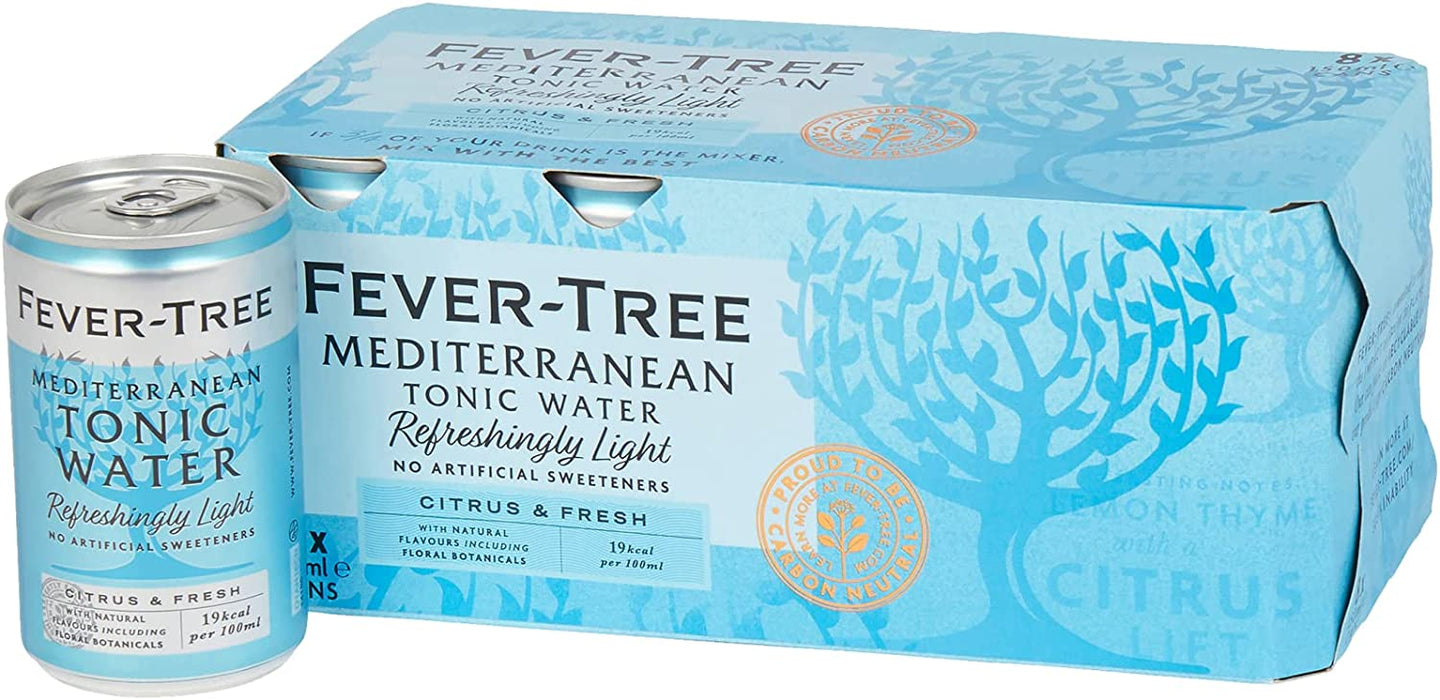 Fever Tree Mediterranean Tonic Water, 8-Pack, 8 x 150 ml