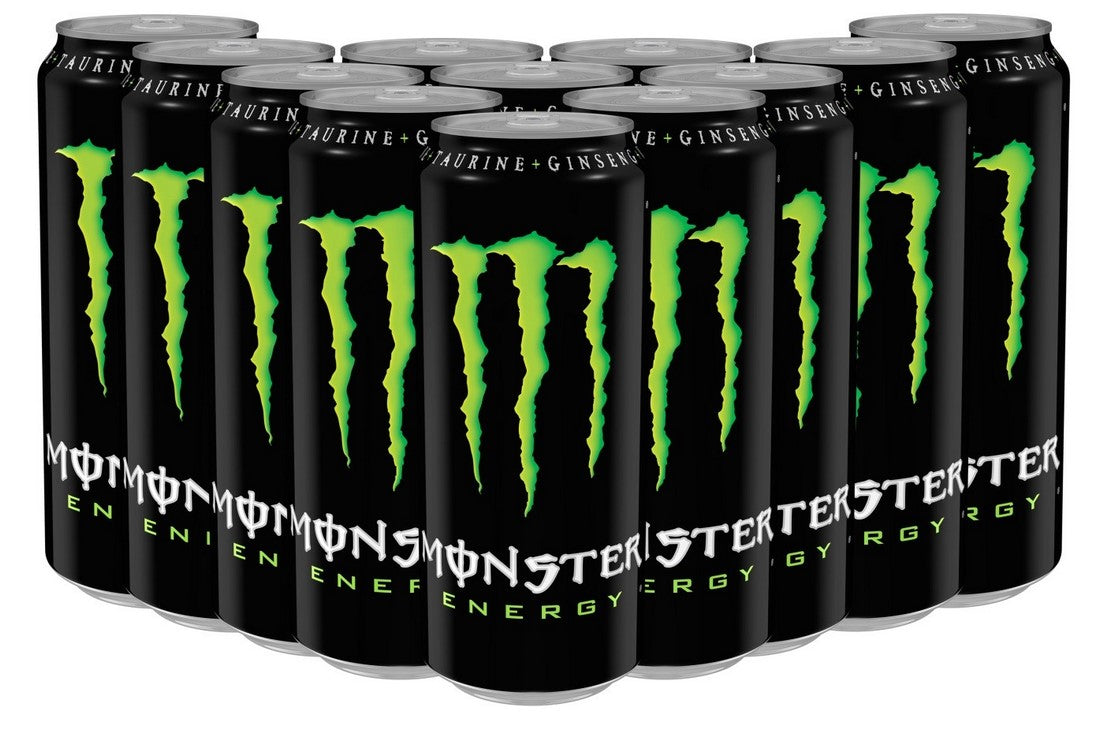 Monster Energy Drink Cans with Taurine & Ginseng, Value Pack, 24 x 500 ml