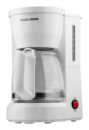 Black + Decker 5-Cup Coffee Maker, White, Model: DCM-601W