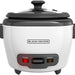 Black & Decker 3-Cup, Single-Serve Rice Cooker, White, Model #RC503