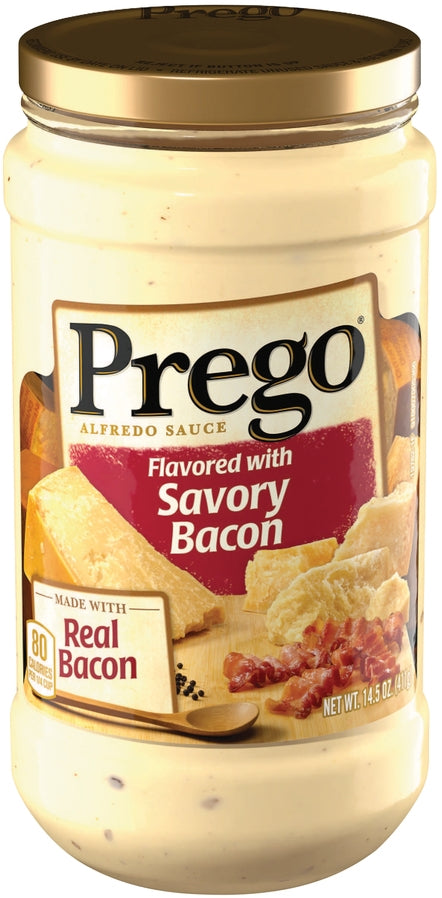 Prego Flavored with Savory Bacon Alfredo Sauce, 14.5 oz