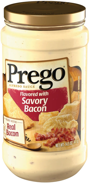 Prego Flavored with Savory Bacon Alfredo Sauce, 14.5 oz
