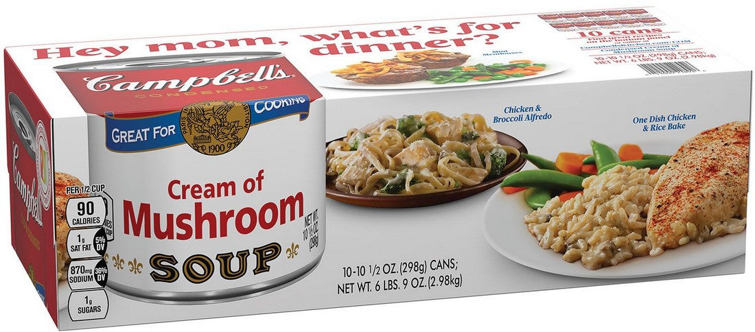 Campbell's Condensed Cream of Mushroom Soup, 10 x 298 gr