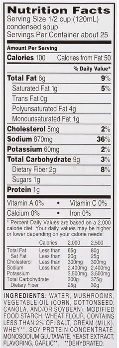 Campbell's Condensed Cream of Mushroom Soup, 10 x 298 gr