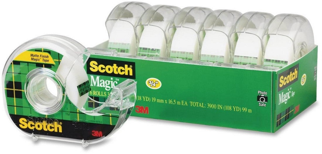 Scotch Magic Tape & Refillable Dispenser, 6 ct