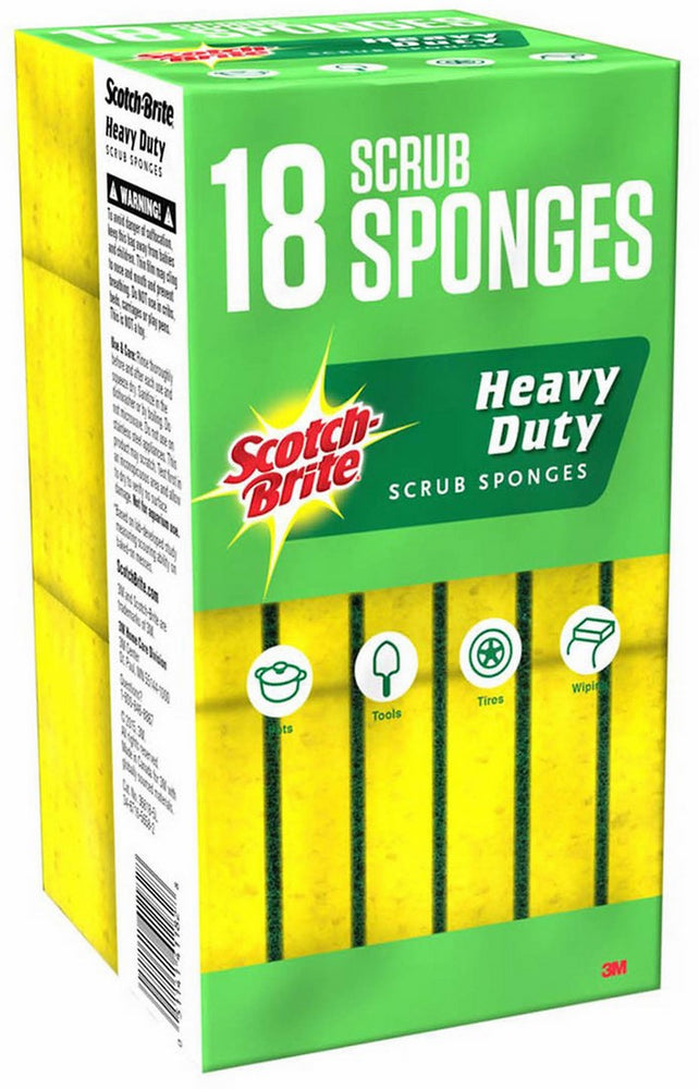 3M Scotch-Brite Heavy Duty Scrub Sponges Value Pack, 18 ct