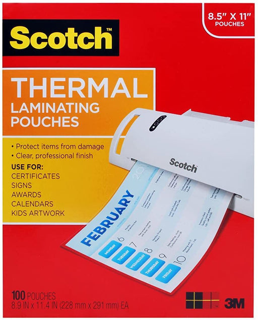 Scotch Thermal Laminating Pouches, 100 ct