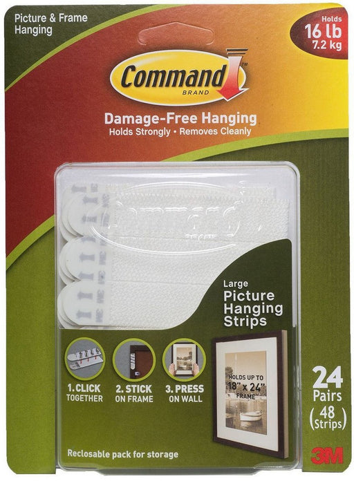 Command Large Picture Hanging Strips, 48 ct