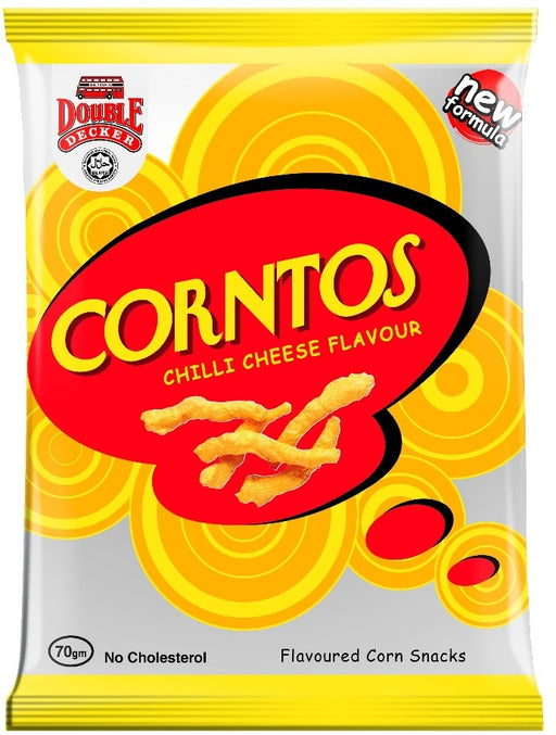 Double Decker Corntos Chili Cheese Corn Snacks, 70 gr