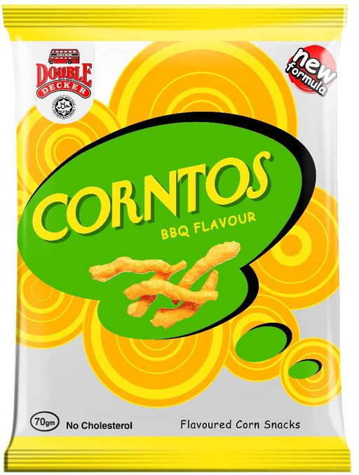 Double Decker Corntos BBQ Corn Snacks, 70 gr